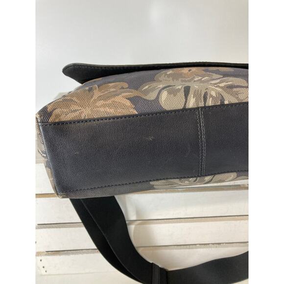 COACH F72087 CANVAS, LEATHER FLORAL MESSENGER CROSSBODY BAG - Picture 8 of 16